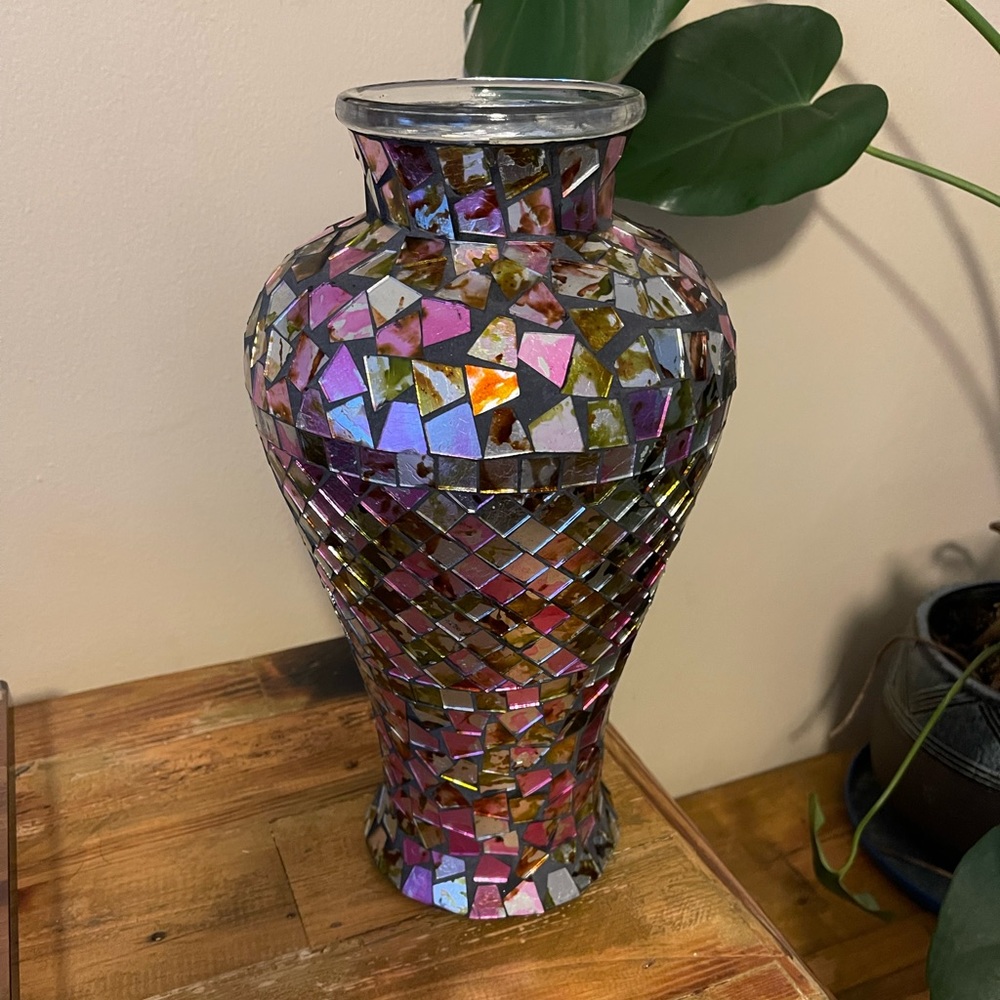 Broken glass vase